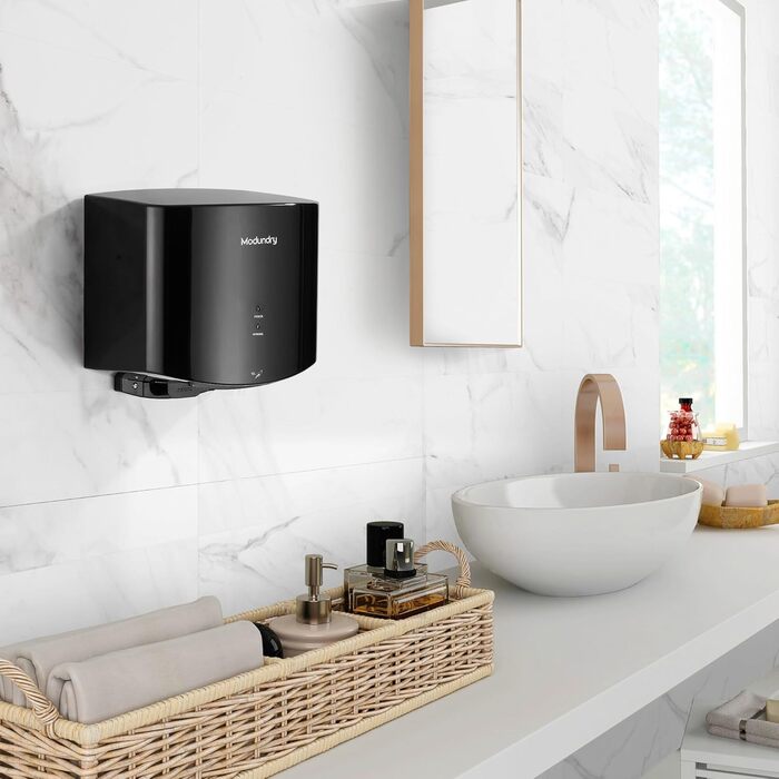 Автоматичний електричний сушар для рук настінний для дому та офісу, чорний