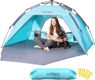 Намет для душу та туалету Colapz – портативна роздягальня для відпочинку на природі, пляжний намет, 2.1 м – водонепроникний, вітростійкий, блакитний