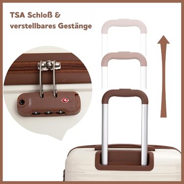 Набір валіз Travelhouse Ascona 5-в-1 (75/65/55 см) з TSA-замком, Spinner-колесами, ABS+PC, темно-зелений (кремовий/білий)