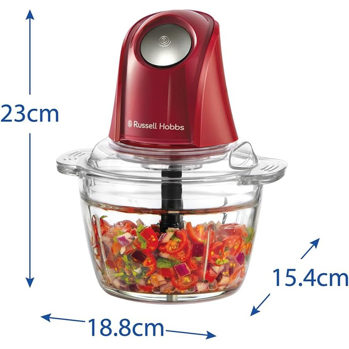 Кухонний комбайн Russell Hobbs 27131-56 Matte Charcoal 350W: подрібнювач для овочів, фруктів, м'яса, цибулі, 1л, нержавіюча сталь, 2 швидкості, миття в посудомийній машині