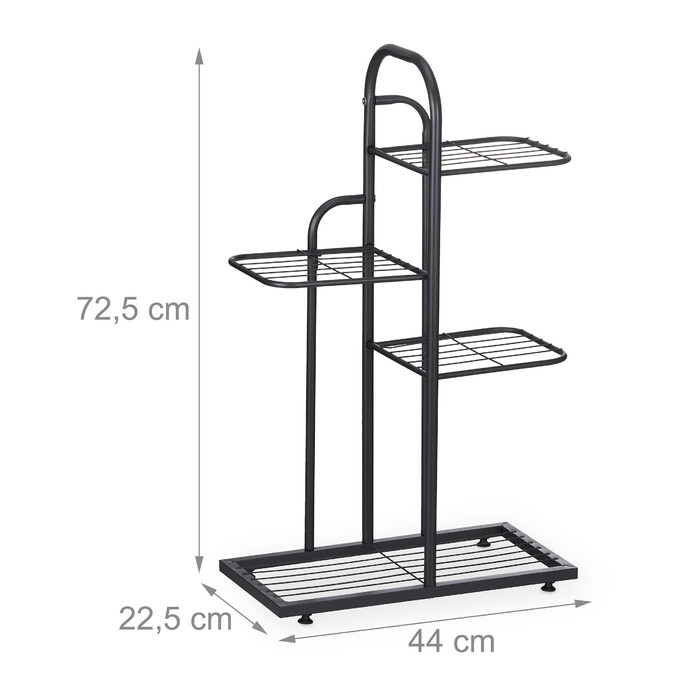 Підставка для чорних рослин Relaxdays на 4 полиці
