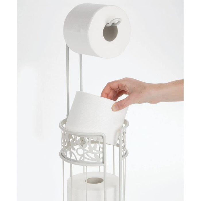 Підставка для туалетного паперу mDesign-сучасна підставка для рулонів паперу для ванної кімнати і гостьового туалету-підставка для туалетного паперу з місцем для зберігання до 3 запасних рулонів-антрацит (світло-сірий)