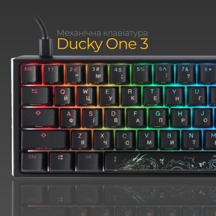 Механічна клавіатура Ducky One 3 SF Cherry MX Brown RGB Black UA