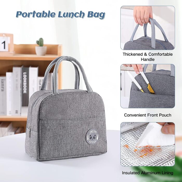 Ланчбокс дорослий з сумкою, б/д для дітей з 3 відсіками, витривалий, для мікрохвильової печі, бенто-бокс для роботи, школи, пікніка, подорожей, блакитний