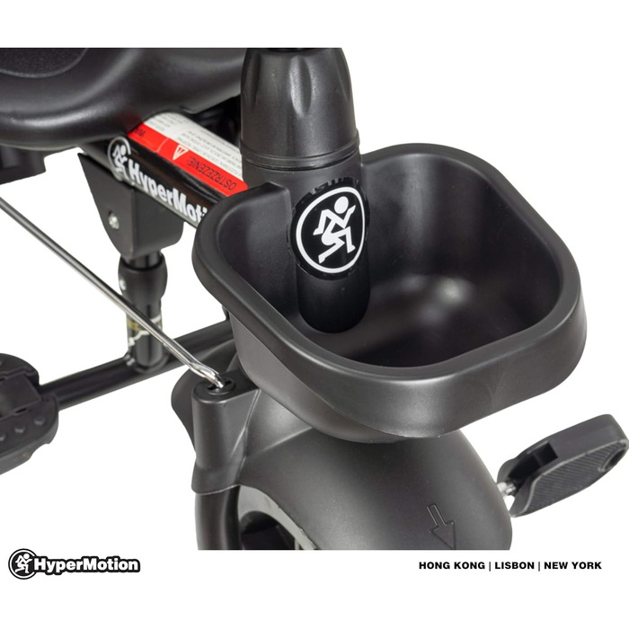 Триколісний велосипед дитячий Tobi Vector з ручкою для батьків, ременями безпеки, зручним сидінням, широкими колесами, чорний