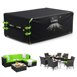 Чохол для садово-патіо меблів UIRWAY 180x120x74 см, водовідштовхуючий, 420D Oxford, з вентиляційними отворами та світловідбиваючими смугами