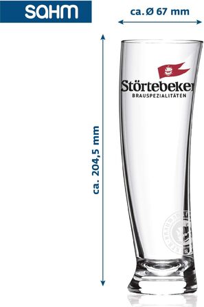 Пивні келихи Sahm Störtebeker 0.3л (6 шт) для пшеничного пива, дизайн Sydney – подарунковий набір келихів