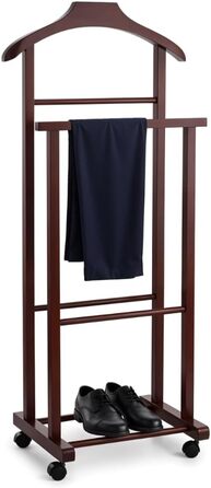 Дзеркало-вішалка для одягу Mottiwood, бук, горіх, подвійний стійкий дзеркало-вішалка з 4 колесами