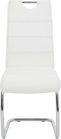 Шкільний стілець Hela Flora, кухонний стілець, металевий каркас, шкірозамінник, білий, 42x57x98 см