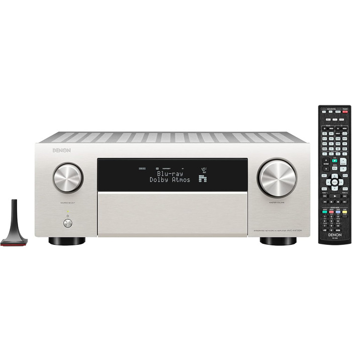 Канальний AV підсилювач Denon AVC-X4700H, 8K, Dolby Atmos, Alexa, HEOS, AirPlay 2, срібло, 9.2-