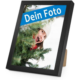 Рамка для фотографій PHOTOLINI 15x20 см чорна Рамка з натурального дерева з акриловим склом Персоналізована з власним зображенням Вузька дерев'яна рамка