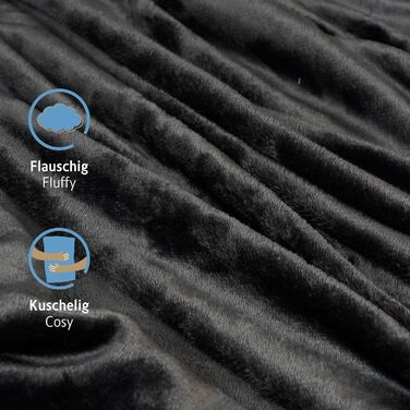 Ковдра затишна Komfortec, Oeko-TEX, 260 г/м, 150x200 см, антрацит, 220x240 см