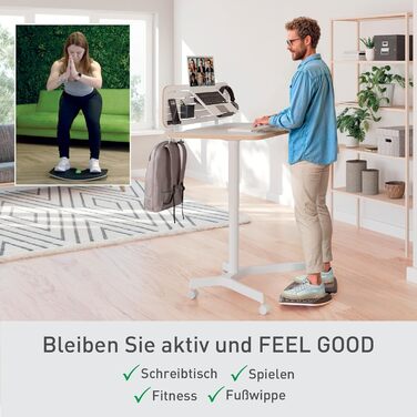 Підніжка для столу Leitz Ergo Cosy, регульована, сіра, 53710089 - для офісу та дому, знімає біль у спині та плечах