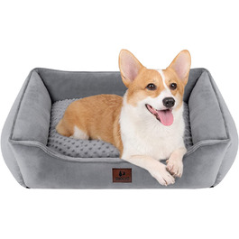 Ліжко для собак Snocyo для маленьких і середніх собак, ліжко для кішок пухнаста і затишна, миється і дуже м'який диван для собак Подушка для собак, м'який килимок для собак, Сірий, 6555 18 см (з (554516 см))