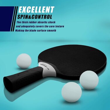 Набір ракеток для настільного тенісу Senston, професійна ракетка для настільного тенісу з 3 м'ячами, гумовий набір весла для пінг-понгу (чорний&сірий&net)