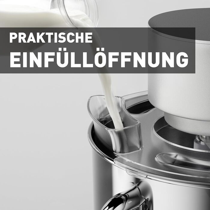 Кухонна машина Heinrichs 2500W з подвійним гаком для тіста, міксером та вінчиком, 8 швидкостей, чаша 8л з нержавіючої сталі, тиха, колір 