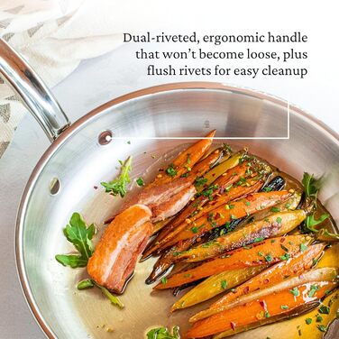 Сковорода Hestan CopperBond Collection з чистої міді, сумісна з індукційними плитами, діаметр 21.6 см (8.5 дюймів)