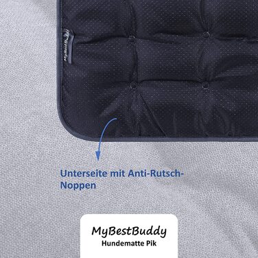 Подушка для собак MyBestBuddy pik gray XL, що не викликає алергії (100 поліестер) - переться при температурі 40C з ворсистим тканинним покриттям - Килимок для собак відповідно. Підстилка для собак для великих собак, 90 х 70 см (70 х 50 см)