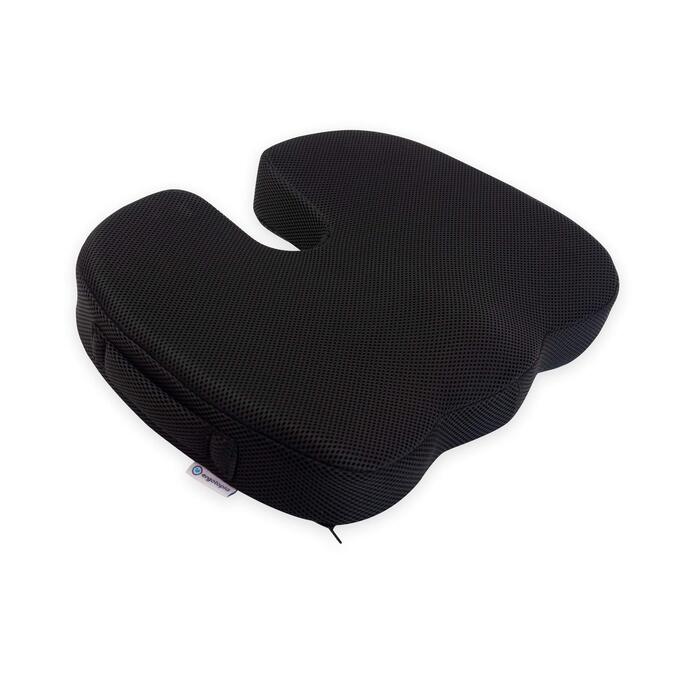 Ортопедична подушка для сидіння Ergotopia для розвантаження тиску та копчика, з ефектом пам'яті Visco Memory-піна (чорна)