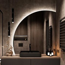 LED дзеркало для ванної кімнати з підсвічуванням, 70 см, правий крій