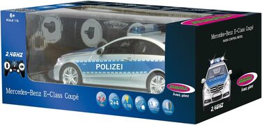 Модель Mercedes-Benz E350 Coupe Polizei 1:16 JAMARA 410023, 2.4GHz, срібно-синій – поліцейська сирена, сигналізація, світлові ефекти