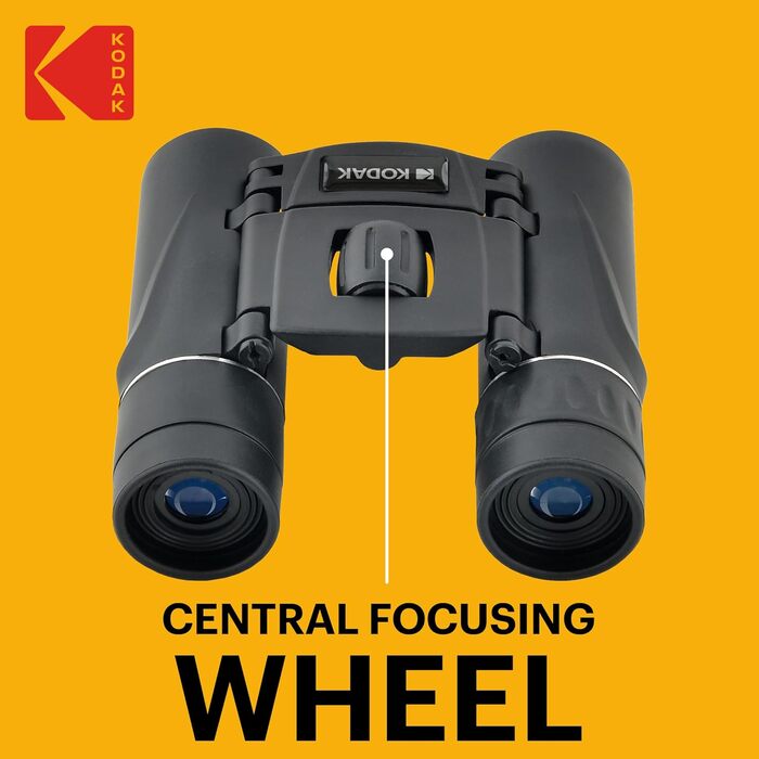 Бінокль KODAK BCS200, компактний, 8-кратне збільшення, 126 м/1000 м, з ременем і чохлом, чорний