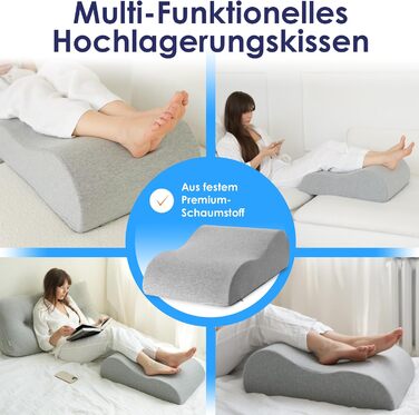 Подушка для ніг з ортопедичною підтримкою - для ніг, спини, спини, для дорослих, сертифікат Oeko-Tex, ідеально підходить для ліжка (L (22см))