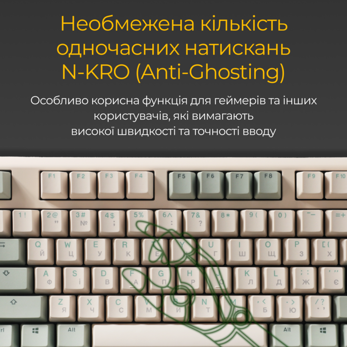 Механічна клавіатура Ducky One 3 TKL Cherry MX Brown Matcha Cream UA