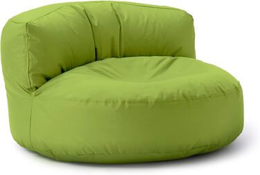 Лаунж Lumaland Beanbag Диван-мішок 90 х 50 см зі спинкою Крісло-мішок для приміщень і на відкритому повітрі Водовідштовхувальний і міцний З адаптивним заповненням EPS Чохол, який можна прати зелений