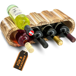 Дерев'яна полиця для вина Rustikales Weinregal - підставка для 8 пляшок, 2 яруси, ручної роботи, олія, для кухні, їдальні, вітальні