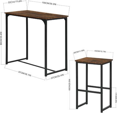 Набір кухонних меблів: стіл та 4 табурети (колір: коричневий)