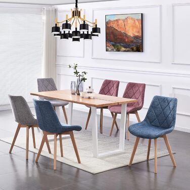 Крісла для їдальні B&D Home Tania (2 шт.), оббивка Merlot, дизайн у стилі Skandi, для кухні, офісу, вітальні