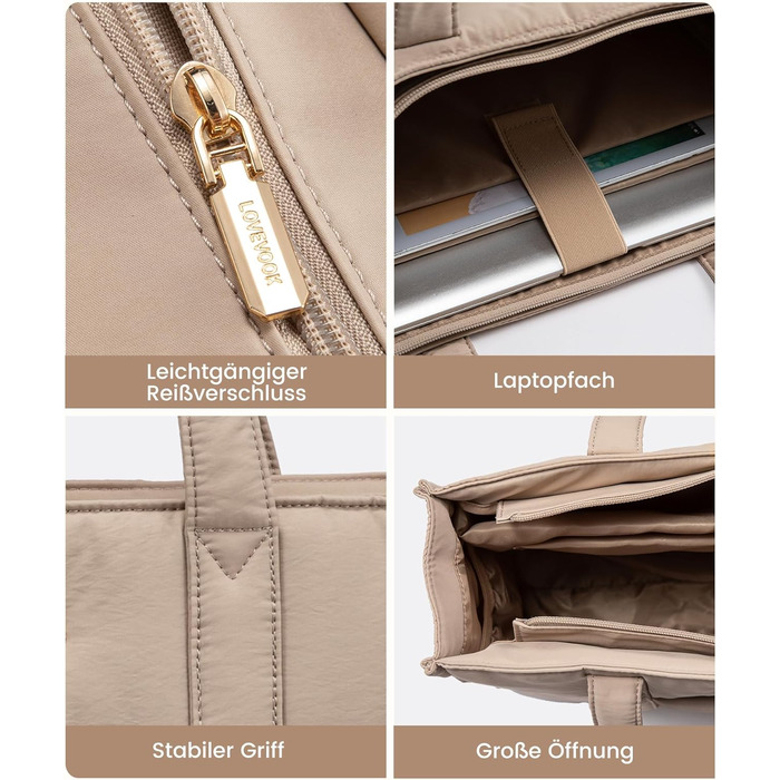 LOVEVOOK Сумка для ноутбука 15.6 дюймів, велика жіноча сумка-шоппер, м'яка сумка, сумка для роботи, портфель, сумка-тоут, жіночі сумки, сумка для навчання, шкільна сумка, сумка через плече для університету, бізнесу, школи, сіро-зелений колір