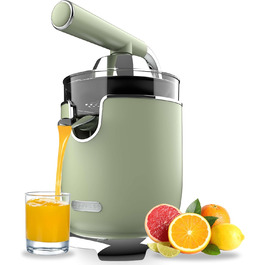 Електрична соковитискачка для цитрусових Cecotec Xqueeze RetroJuice 1000 Green. 1000W, нержавіючий фільтр, 2 конуси, система запобігання краплі