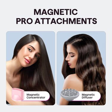 Високошвидкісний фен для волосся Wavytalk TURBLOW PRO з дифузором, 110 000 об/хв, з іонною функцією для зменшення пошкоджень та гладкості, Рожевий