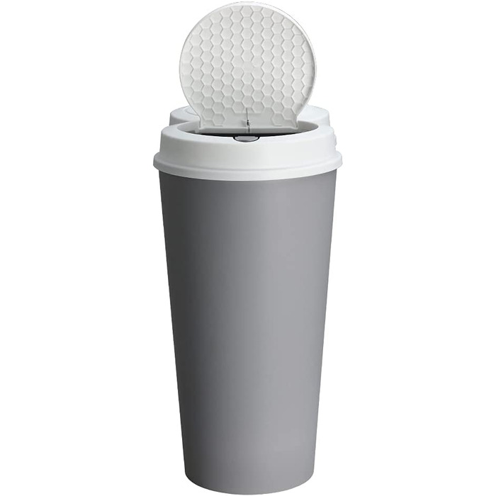 Сміттєвий кошик Deuba 50L, подвійна система поділу на 2 відсіки, 2x25l, автоматична кухонна сміттєва корзина з кнопками, сміттєва корзина для сміття, сміттєва корзина для сміття (сірий)