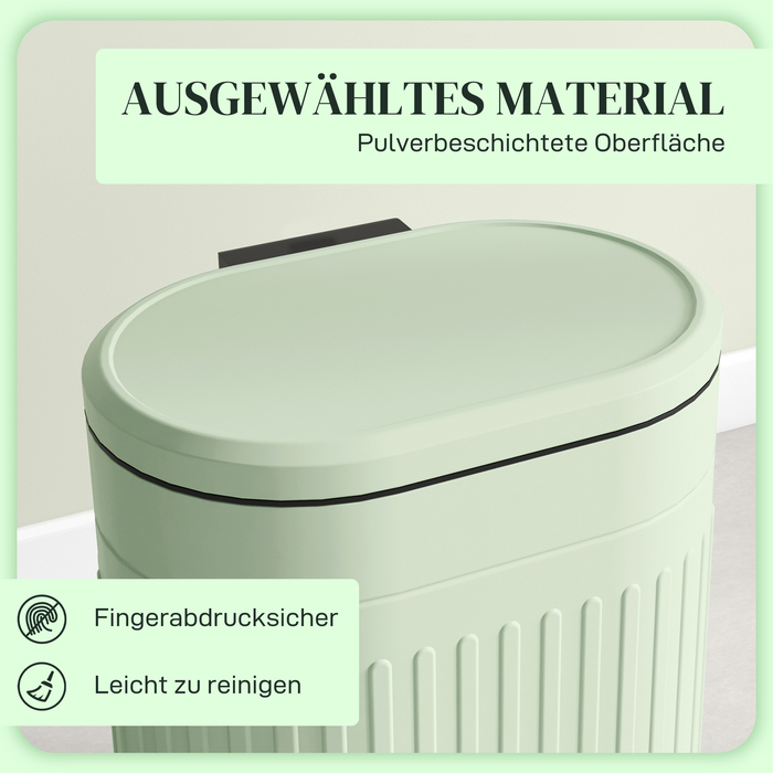 Відро для сміття 20л з педаллю та кришкою, знімним внутрішнім відром, функцією плавного закривання, 36,5 x 31,2 x 45 см, зелений колір