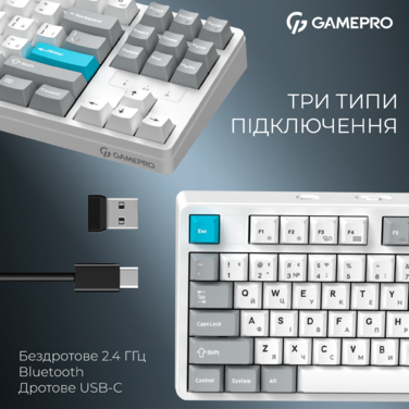 Бездротова механічна клавіатура GamePro Asgard Ragnar (MK285WH)