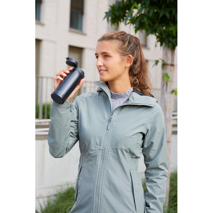 Термокружка Emsa N21518 Travel Mug Light - 0.4 л, нержавіюча сталь, клапан, BPA Free, блакитний колір