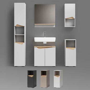 Шафа Livinity Bad Timavo біла з полицею, 60 x 67 см (Midischrank)