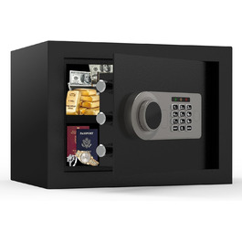 Сейф Diyife 16L з цифровим замком, сигналізацією та підсвіткою. Меблевий сейф з висувною полицею, з міцної сталі SPCC, 35x25x25 см, 2 ключі. Для дому, офісу, готелю.