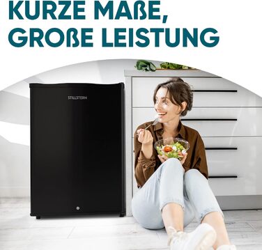 Міні-морозильна камера Stillstern 42L -18°C, з підносом для льоду, замком, змінним напрямком відкривання дверцят, 4-зірковий морозильник для кемпінгу/офісу, чорний