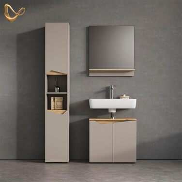 Шафка під раковину Livinity Bad Timavo, білий колір, 60 x 67 см з полицею, білий (Greige)