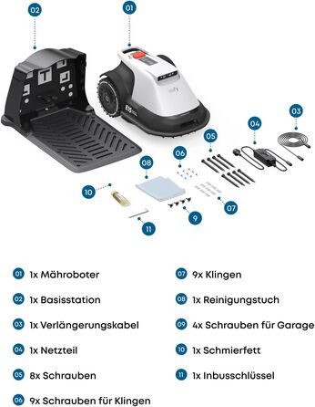 Робот-газонокосарка eufy E15 без дроту, до 800 м², TrueVision, навігація, уникнення перешкод, керування через додаток