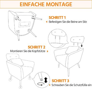 Крісло Yaheetech з тканини букле, м'яке, з регульованою підголівником, для вітальні/офісу, біле