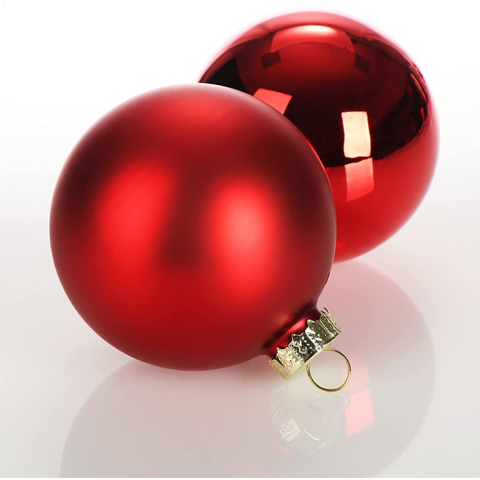 Різдвяна куля-скляні ялинкові кулі для різдвяної ялинки-прикраси для різдвяної ялинки-ялинкові прикраси-скляні кулі (7 см, червоний), 12 шт.