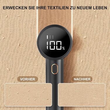 Електричний видалення ворсу для одягу з 6 лезами та LED-дисплеєм (Чорний)