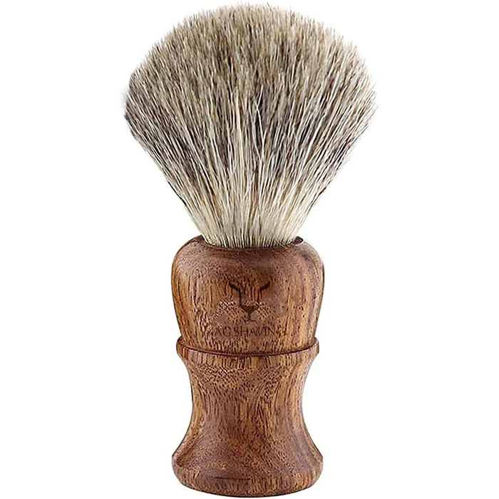 Щітка для гоління Jag - Щітка для гоління Super Badger - Екологічна дерев'яна щітка для гоління - Дерев'яна ручка з елегантним дизайном - Ідеальна щітка для гоління - для вашої бритви