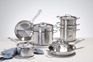 Сковорода LE CREUSET з нержавіючої сталі 28 см, Ø 28 см, для всіх типів плит (включно з індукцією) та духовки, срібна