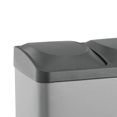 Дорожнє відро SVITA TC3X15 з нержавіючої сталі об'ємом 45 літрів, 3 шт. 15 л, потрійне відро для сміття, 3 кошики, кухонне відро для відділення сміття (сірого кольору)